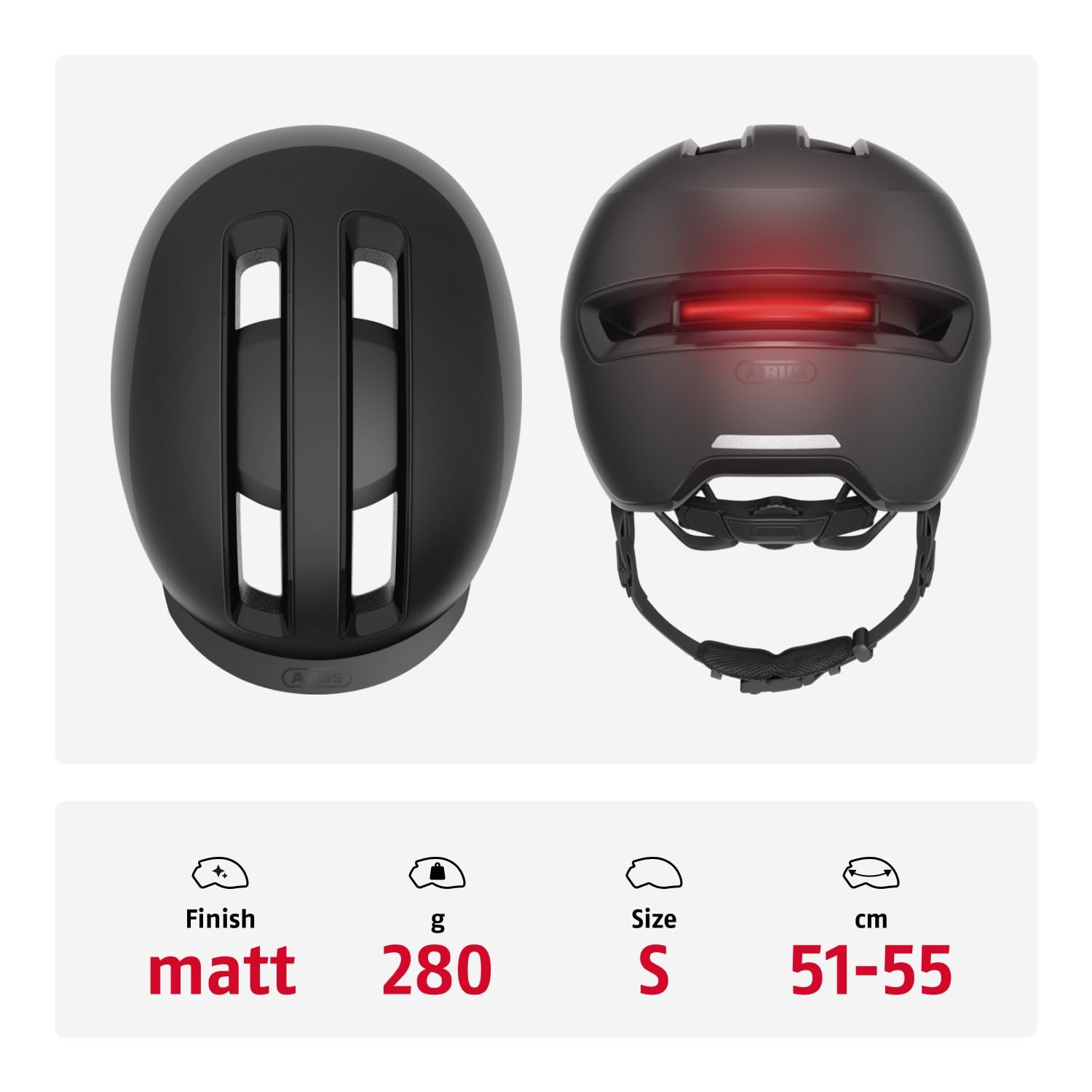 Шолом Urban ABUS HUD-Y з магнітним LED заднім ліхтарем, що перезаряджається, та магнітною застібкою, фото №3
