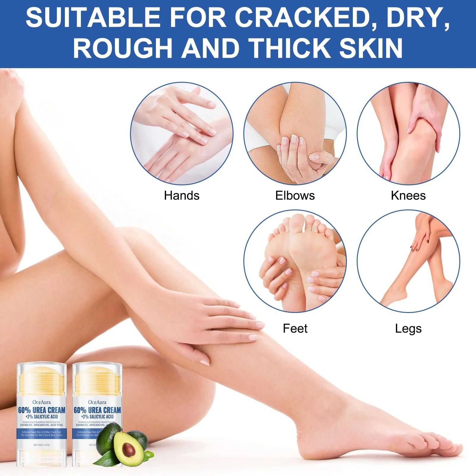 Крем-стик для ног Silverstick Foot Care с мочевиной для очень сухой кожи 2 шт. и 5 пар масок для ног, фото №5