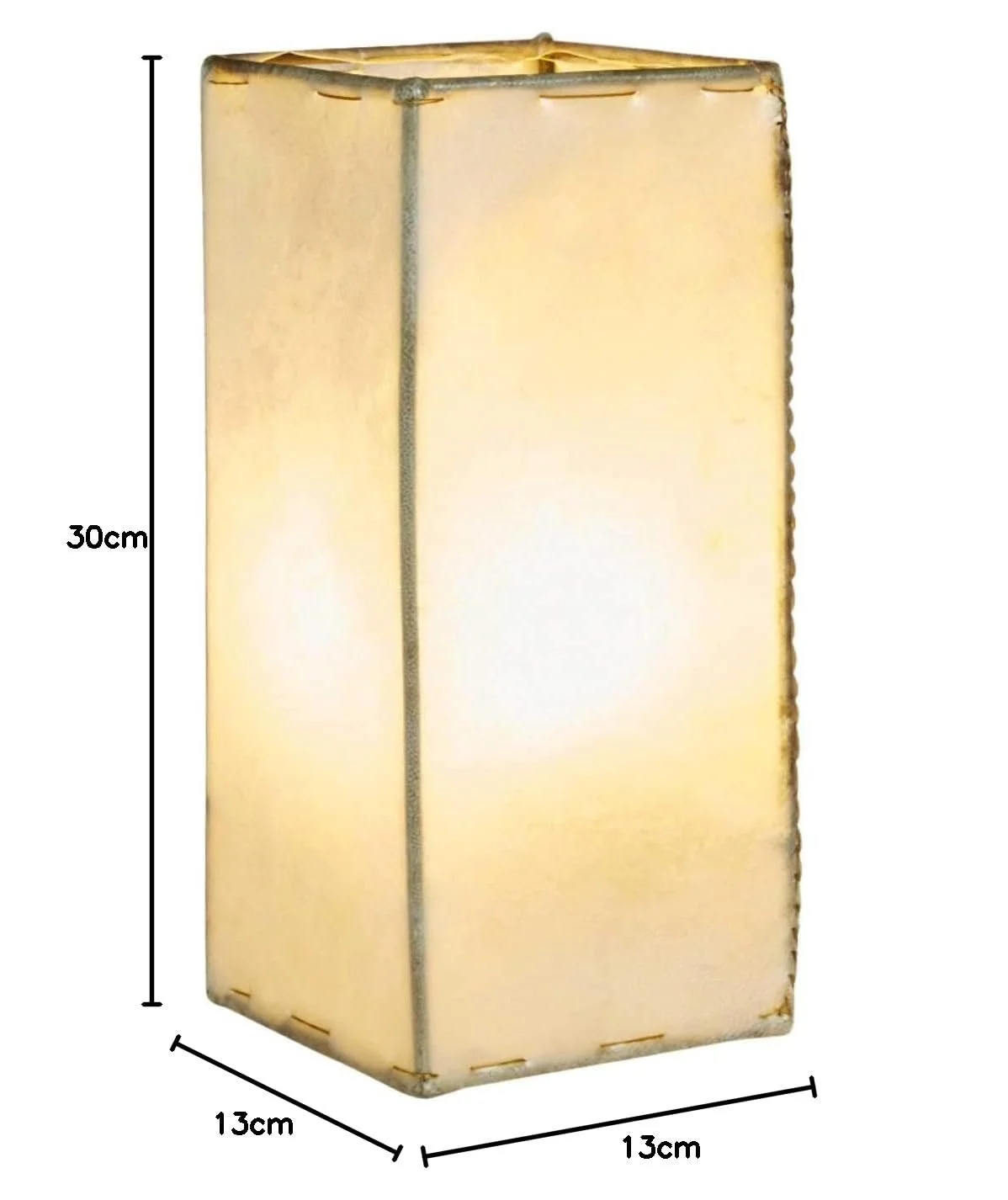 Настільна лампа Marrakesch Orient & Mediterran Interior Janka східна шкіряна квадратна 30 см Бежевий натуральний, фото №6