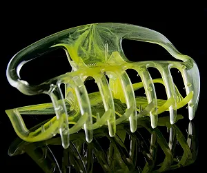 Заколка для волос открытая с одной стороны большая Welovebeads 10 см жёлтая - Фото 1