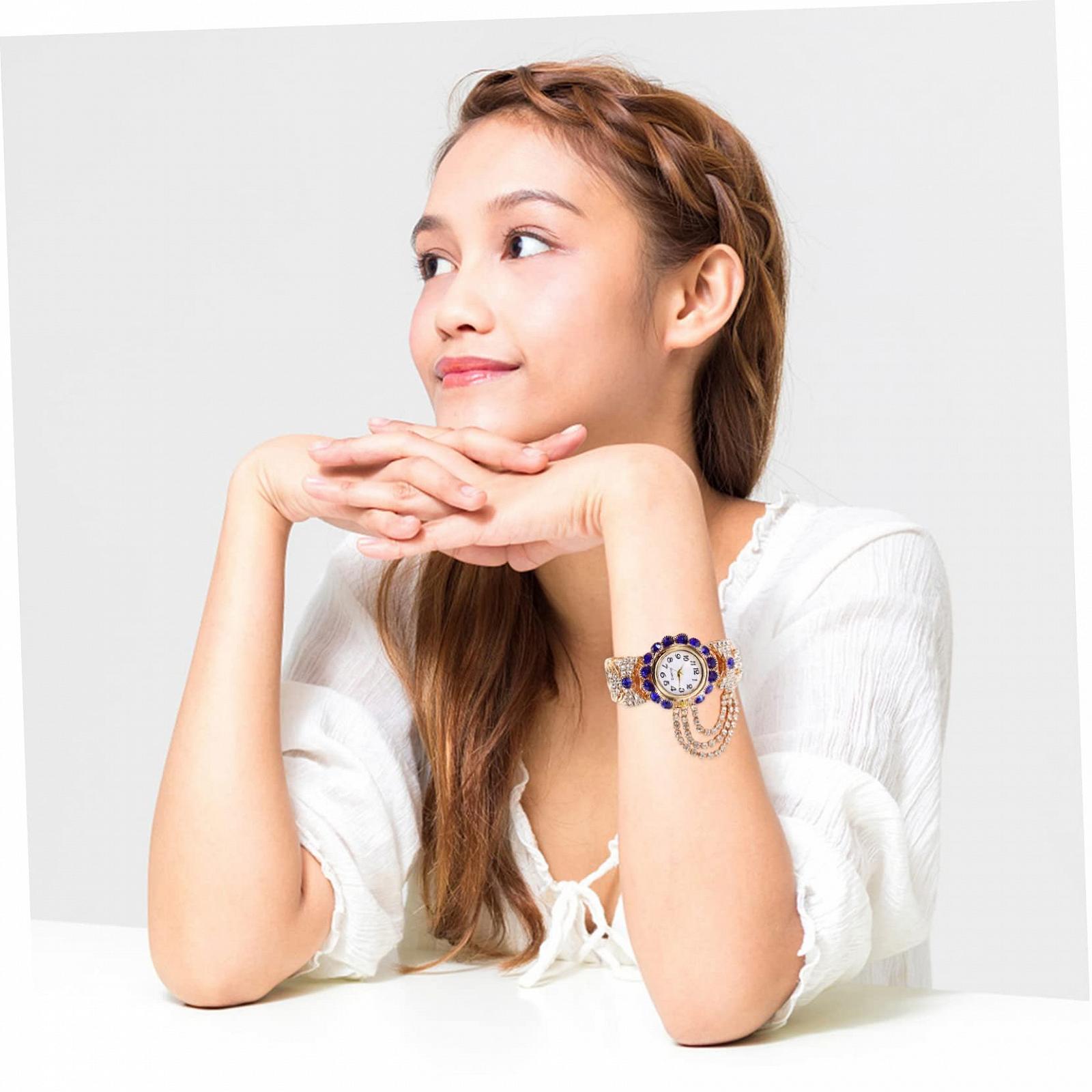 Женские наручные часы Healvian с блестящим браслетом, кварцевые часы с блестками для женщин, классические наручные часы синий, фото №7 Женские наручные часы Healvian с блестящим браслетом, кварцевые часы с блестками для женщин, классические наручные часы синий, фото №7