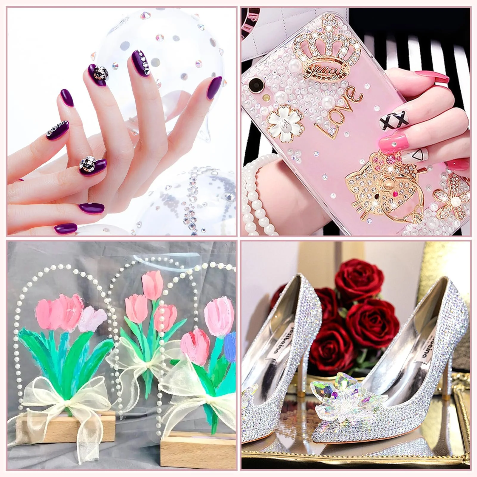 Блискітки 850 штук блискучих самоклеючих каменів, 5 листів страз, фото №7