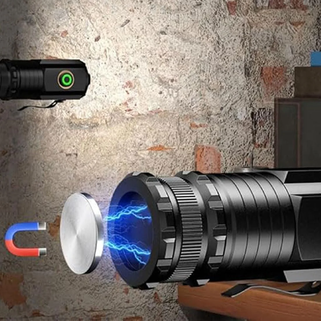 Ліхтарик GUSHE Magnolight Міні-ліхтарик магнітний LED акумуляторний 5 режимів IP65 водонепроникний (B), фото №3 Ліхтарик GUSHE Magnolight Міні-ліхтарик магнітний LED акумуляторний 5 режимів IP65 водонепроникний (B), фото №3