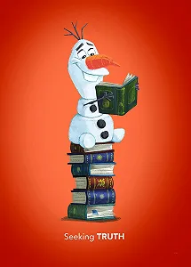 Наклейка на стіну Komar Disney Frozen Olaf Reading WB068 50 x 70 см Кольоровий - Фото 1