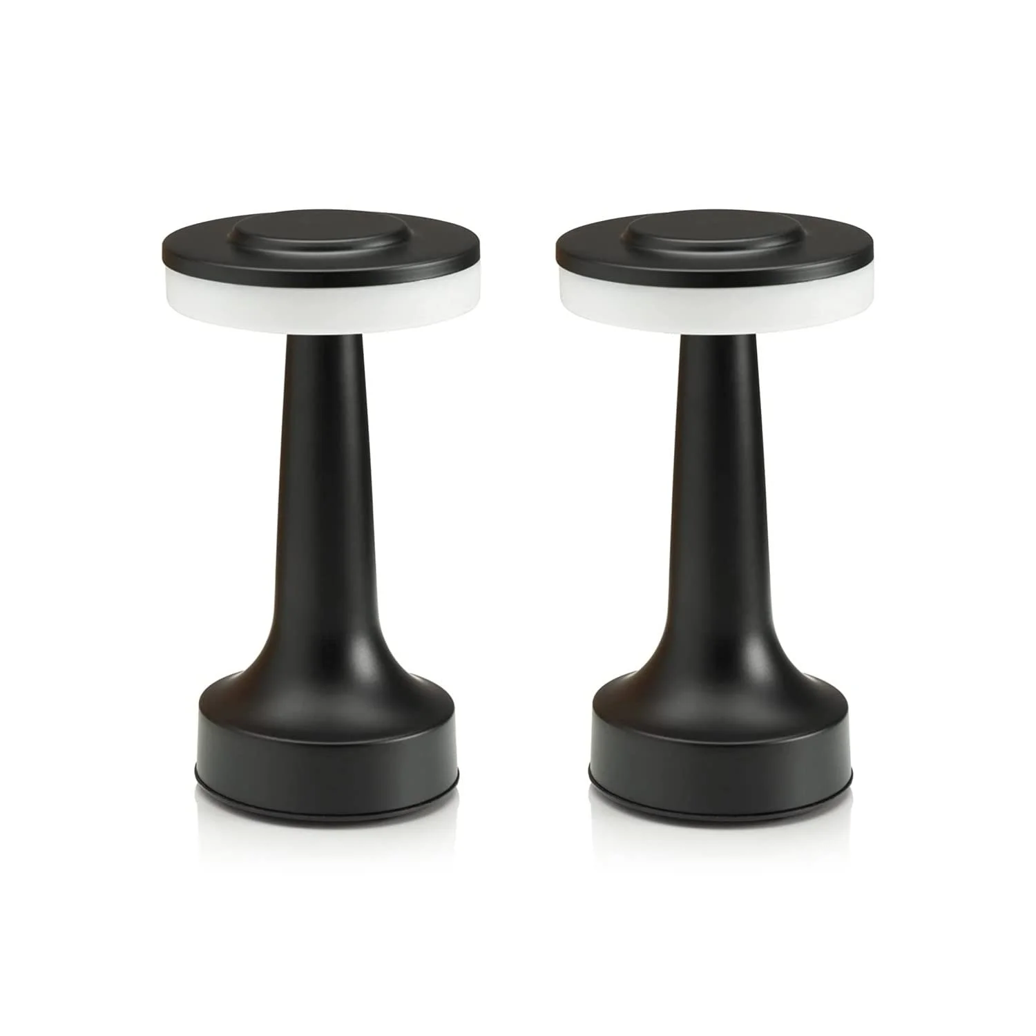 Настільна лампа Auraglow 2 шт. акумуляторна бездротова сенсорна LED чорна, фото №1