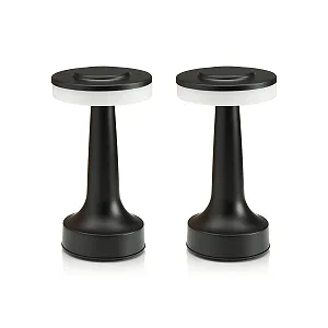 Настільна лампа Auraglow 2 шт. акумуляторна бездротова сенсорна LED чорна - Фото 1