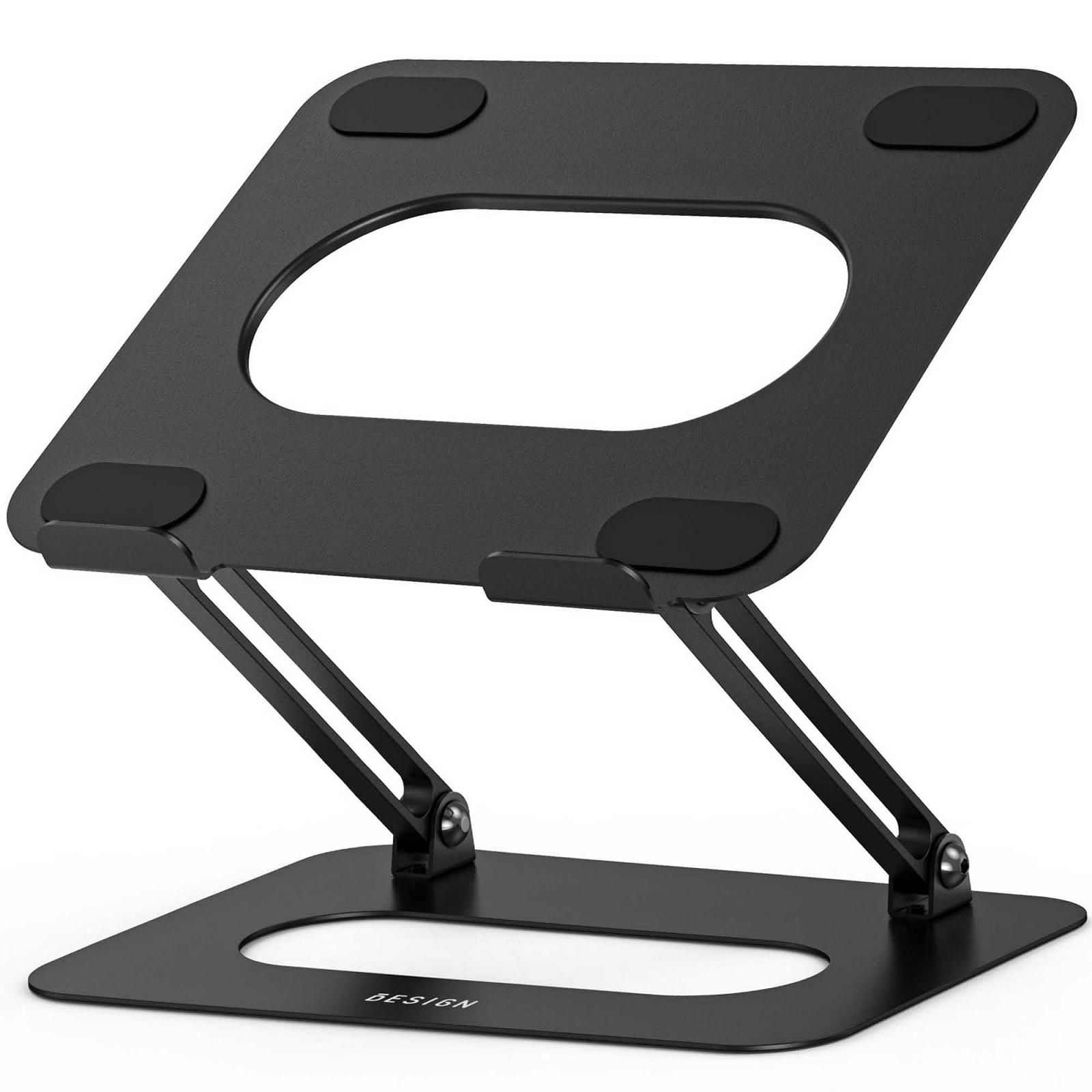 Подставка для ноутбука BESIGN LSX2 алюминиевая, регулируемая, эргономичная, совместима с ноутбуками 10-14 дюймов, матово-черная, фото №2