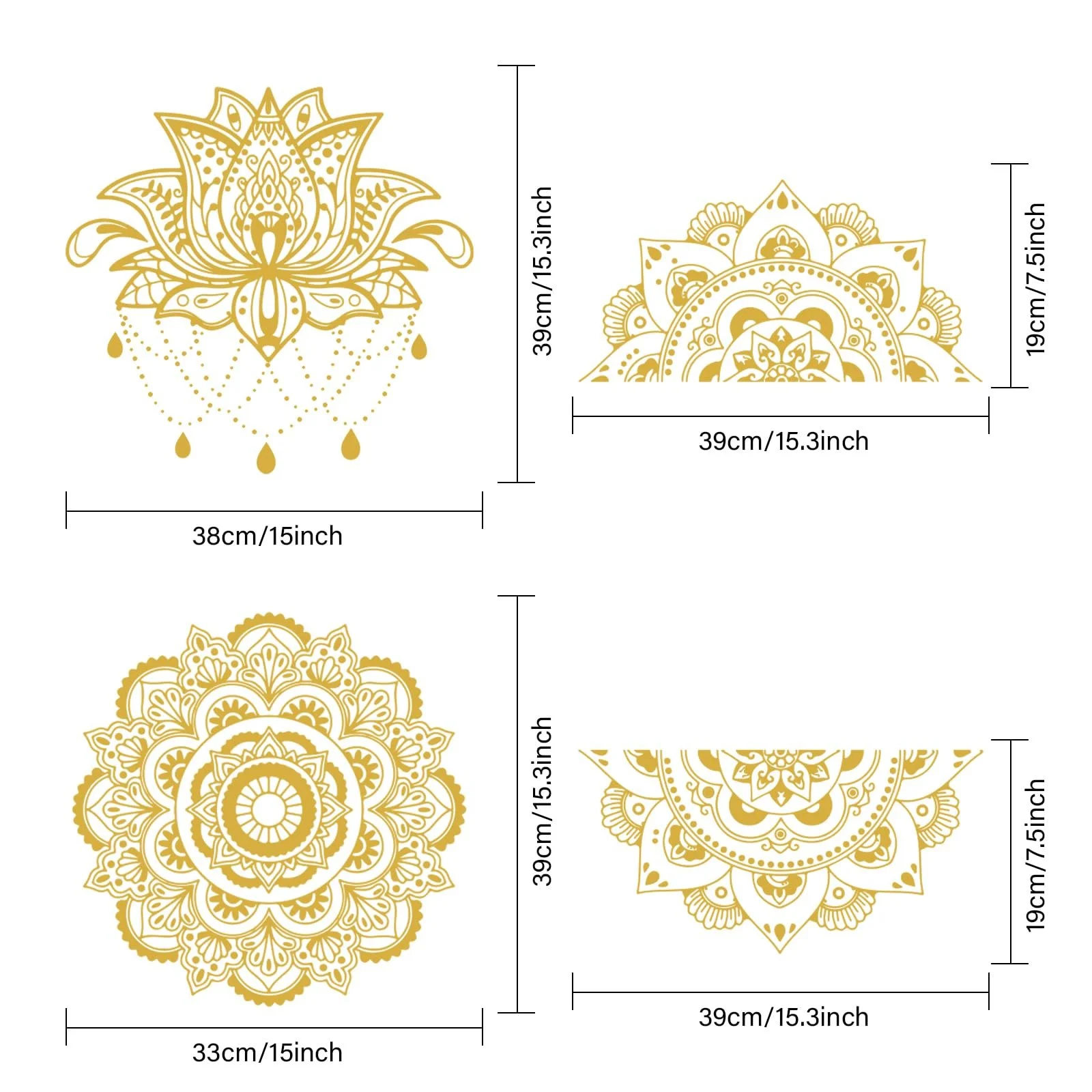 Наклейки на стіну ORIGACH Boho Mandala Mid-Century Vintage вінілові 116 x 39 см, фото №2