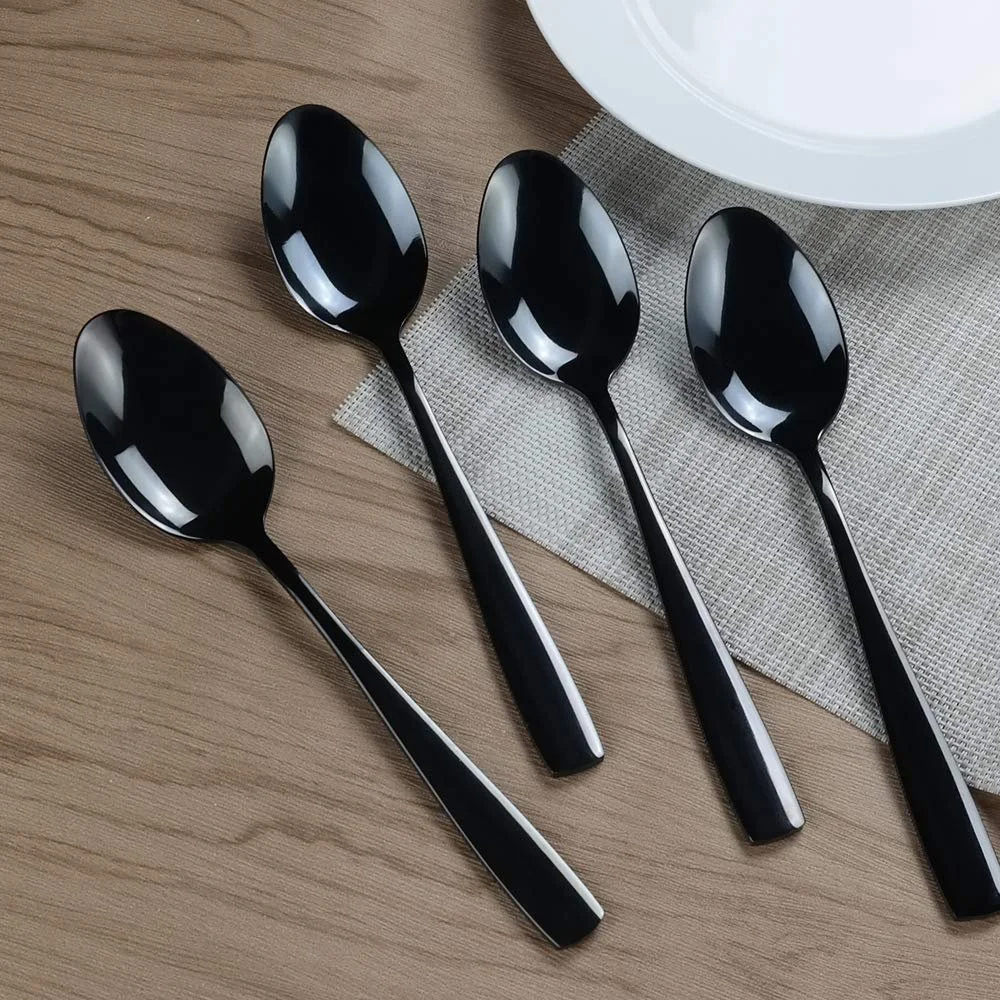 Ложка столова Black Stainless Steel Нержавіюча сталь Чорний, набір 12 штук, фото №5