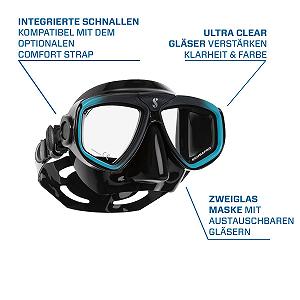 Маска для дайвінгу SCUBAPRO Zoom EVO Чорно-бірюзовий synthetic.ua - Фото 1
