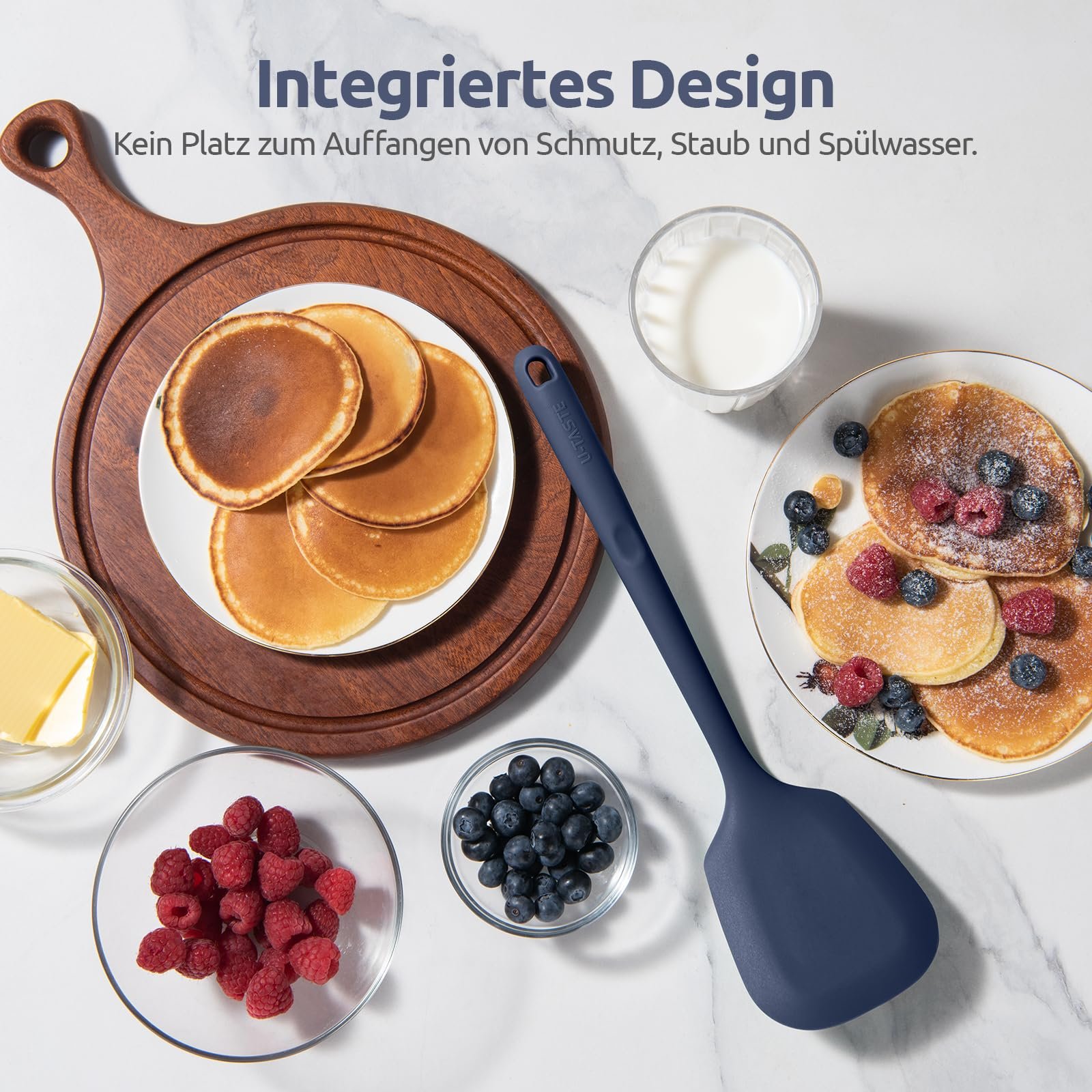 Лопатка кухонная U-Taste силиконовая термостойкая 34.5 см (2 шт) Midnight Blue, фото №8
