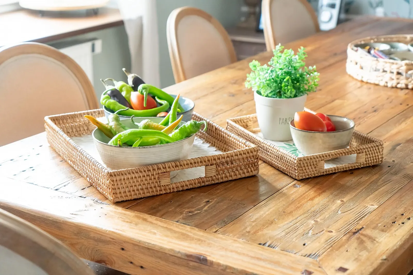 Піднос Decorasian Вінтажний ротанговий з мозаїкою з мушель, фото №6 Піднос Decorasian Вінтажний ротанговий з мозаїкою з мушель, фото №6