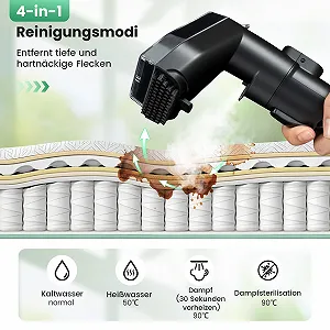 Миючий пилосос COSTWAY 1800 W для м'яких меблів та килимів з парою та стерилізацією synthetic.ua - Фото 1
