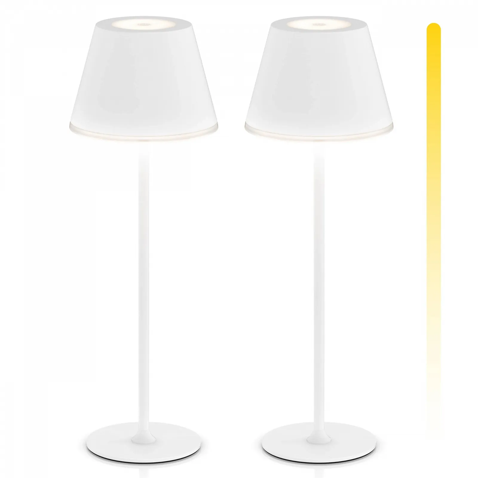 Настільна лампа Brandson LED бездротова акумуляторна 3 рівні кольору 2 шт. Біла, фото №1