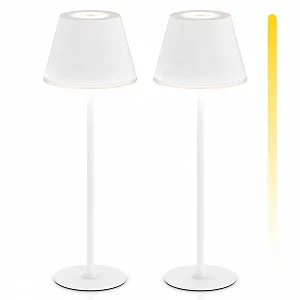 Настільна лампа Brandson LED бездротова акумуляторна 3 рівні кольору 2 шт. Біла - Фото 1