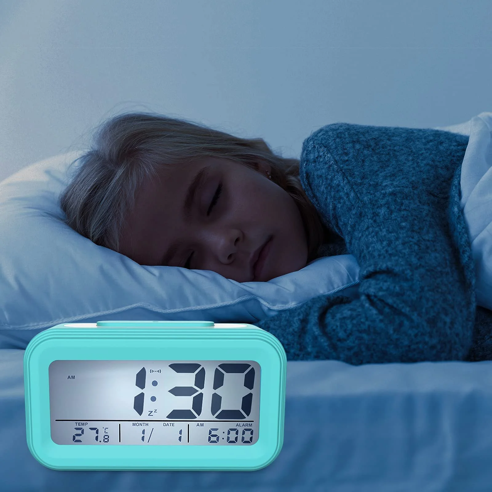 Цифровой Будильник Coolzon с LED Дисплеем, Синий, фото №7 Цифровой Будильник Coolzon с LED Дисплеем, Синий, фото №7