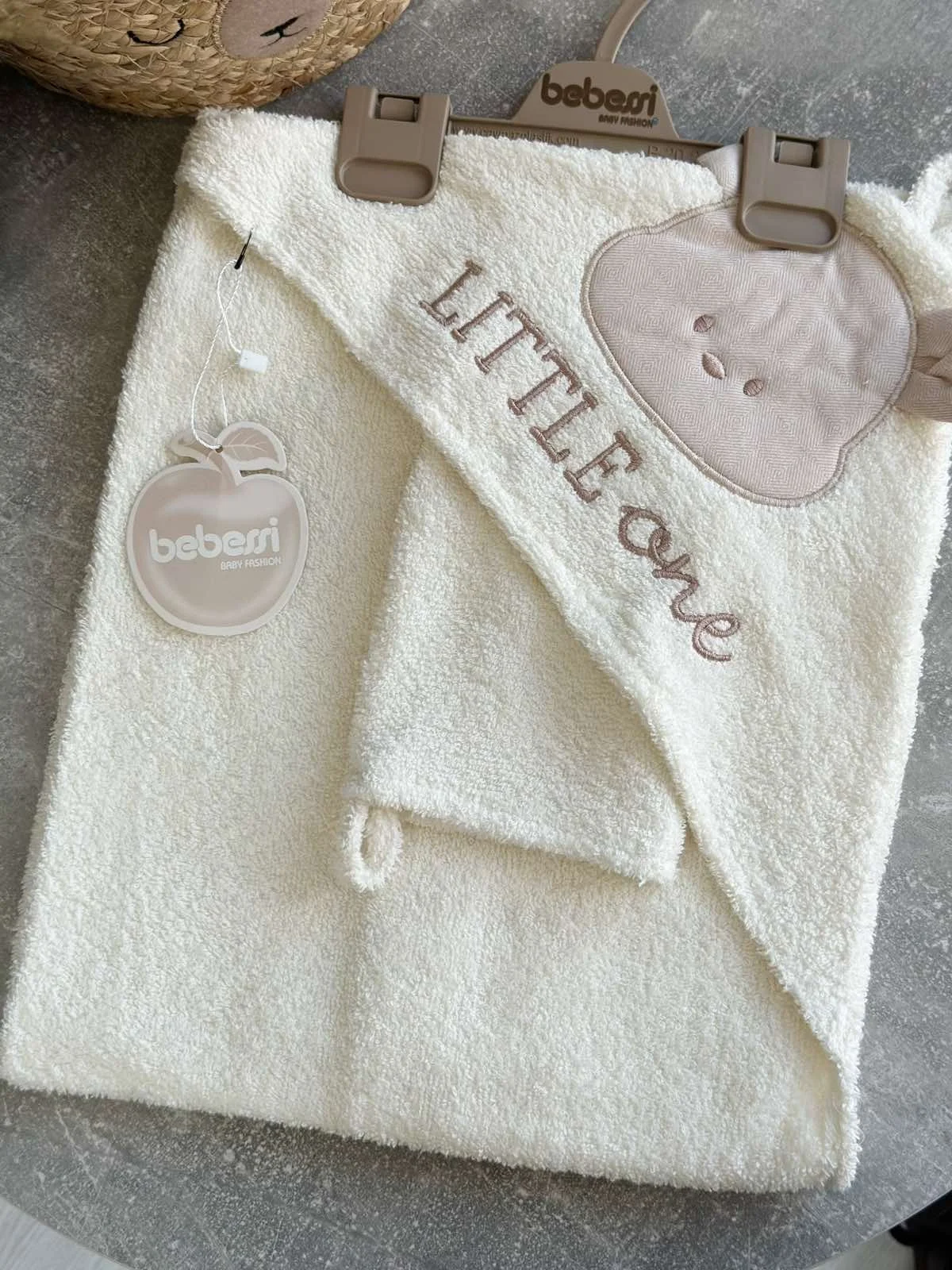 Махровий рушник-куточок для малюка та мочалка, фото №1