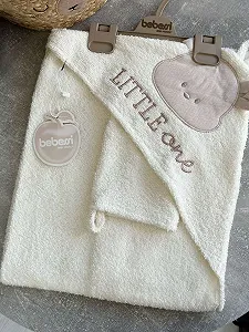 Махровое полотенце-уголок для малыша и мочалка - Фото 1