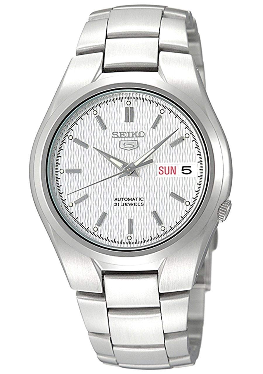 Чоловічий Автоматичний Годинник Seiko 5 SNK601K1, Сріблястий циферблат, Сріблястий браслет з нержавіючої сталі, фото №1