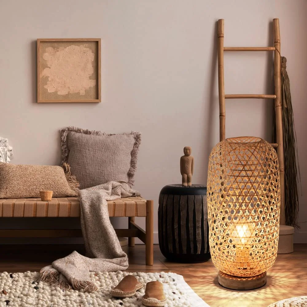 Настольная лампа Globo Bamboo Mesh Remote Control RGB LED 8.5 Вт 806 лм 22 x 46 см Natural, фото №5