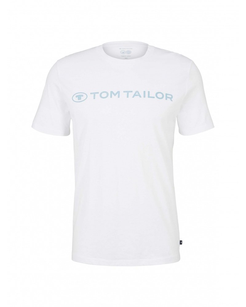 Футболка printed crewneck logo  1030527XX1020000 Tom Tailor Білий M, фото №5