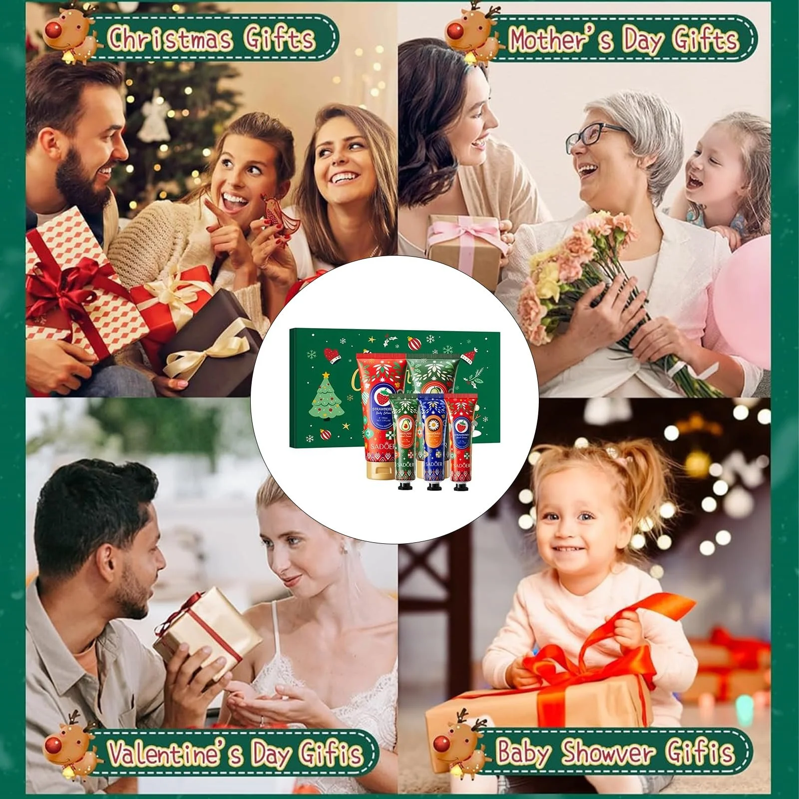 Крем для рук и лосьон для тела Рождественский набор, 3 x Крема для рук + 2 x Лосьона для тела, фото №6