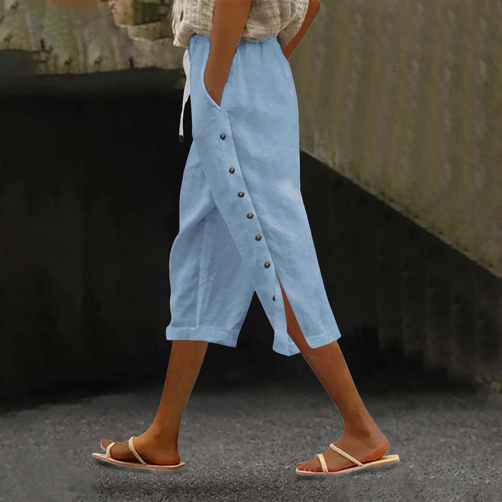 Жіночі укорочені штани Літні, з кишенями Повсякденні штани, фото №2