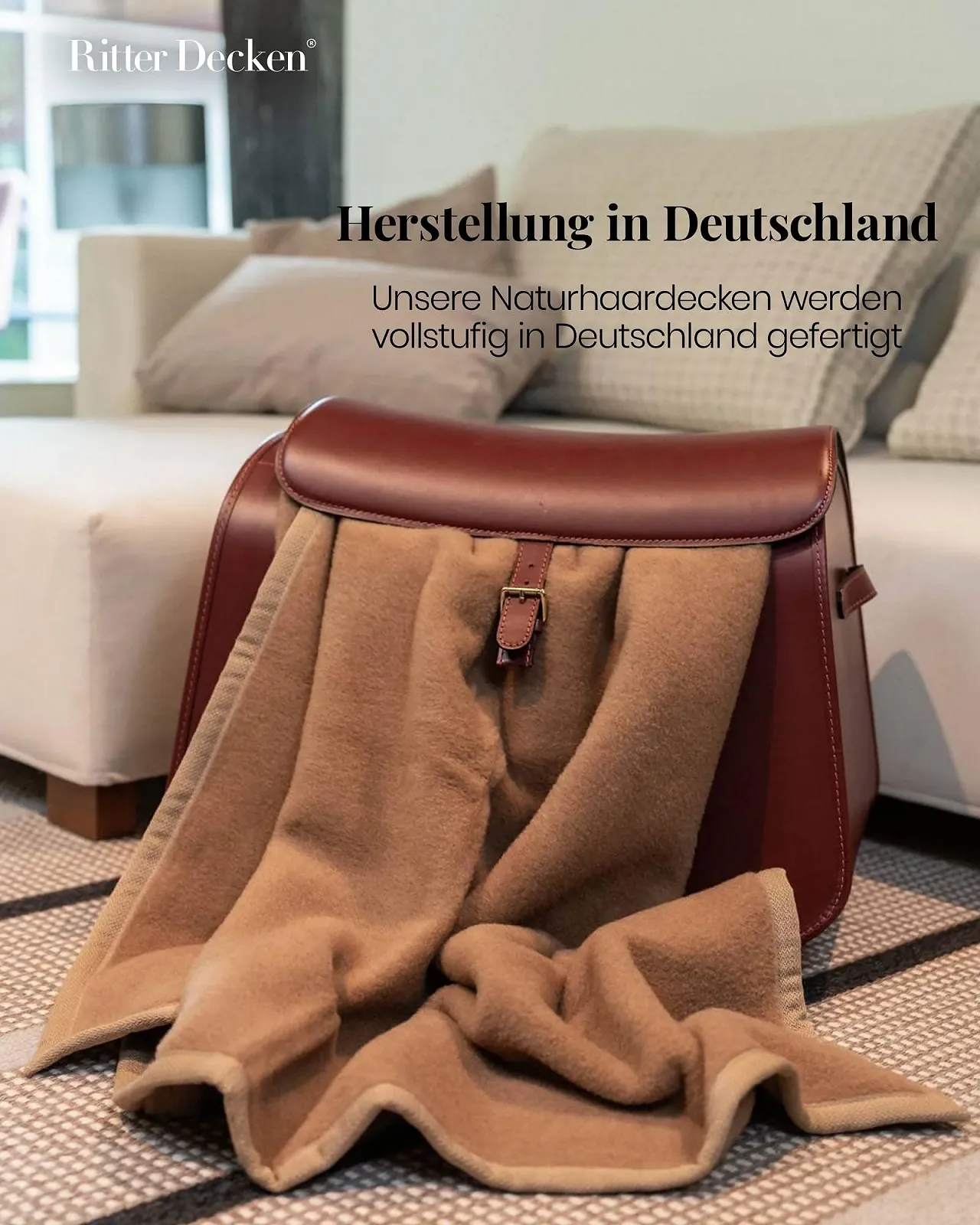 Одеяло Ritter Decken Mandarin из верблюжьей шерсти 150 x 200 см - Верблюжий - Высококачественное одеяло из 50% верблюжьей шерсти и 50% шерсти мериноса - Одеяло из натурального волоса, сохраняющее тепло - Сделано в Германии, фото №6
