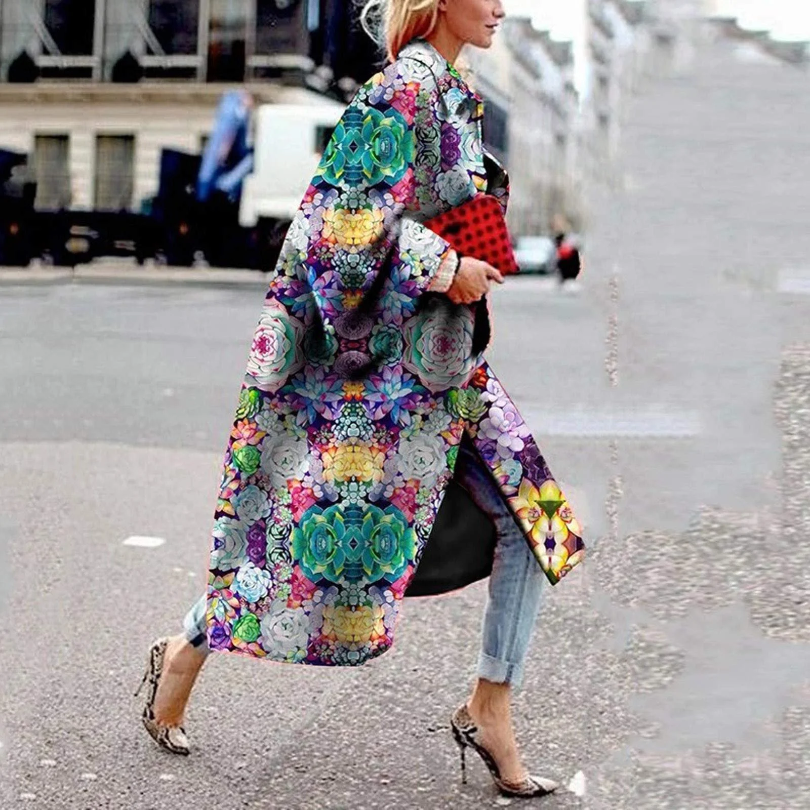 Жіноча Куртка з принтом Cardigan Long Trench Coat Anorak, фото №2 Жіноча Куртка з принтом Cardigan Long Trench Coat Anorak, фото №2