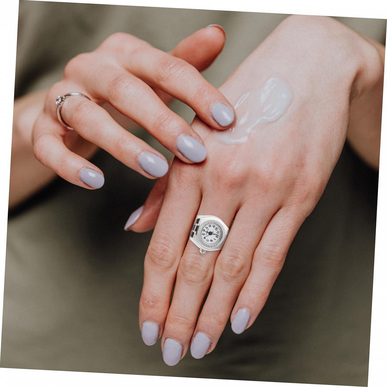 Кварцевые часы-кольцо Healvian Elastic для женщин с арабскими цифрами, фото №4