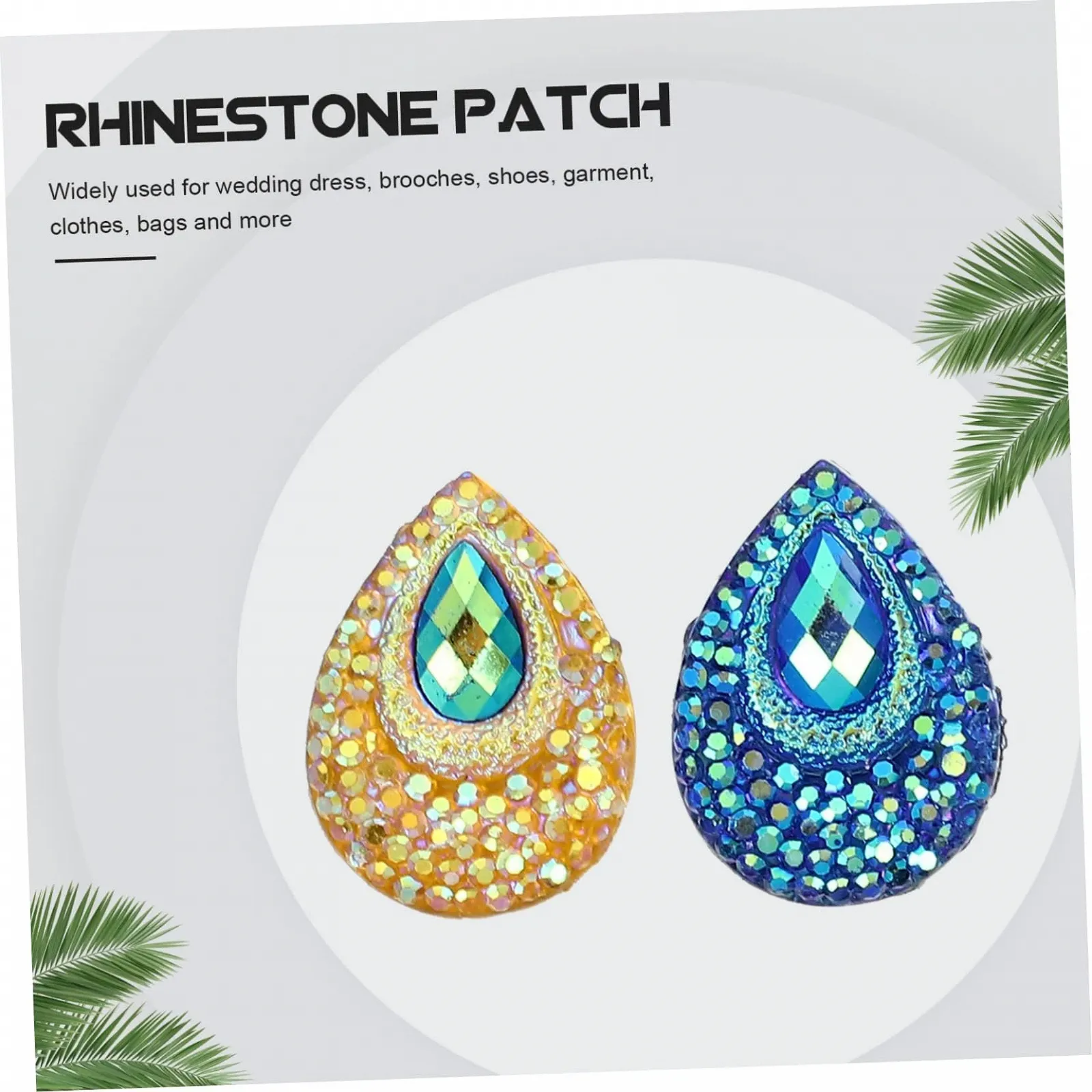 Стрази Крапля NUOBESTY 200 штук, аплікація, прикраси плоскі стрази павич, вставки для саморобних нашивок зі стразами, смола, фото №4