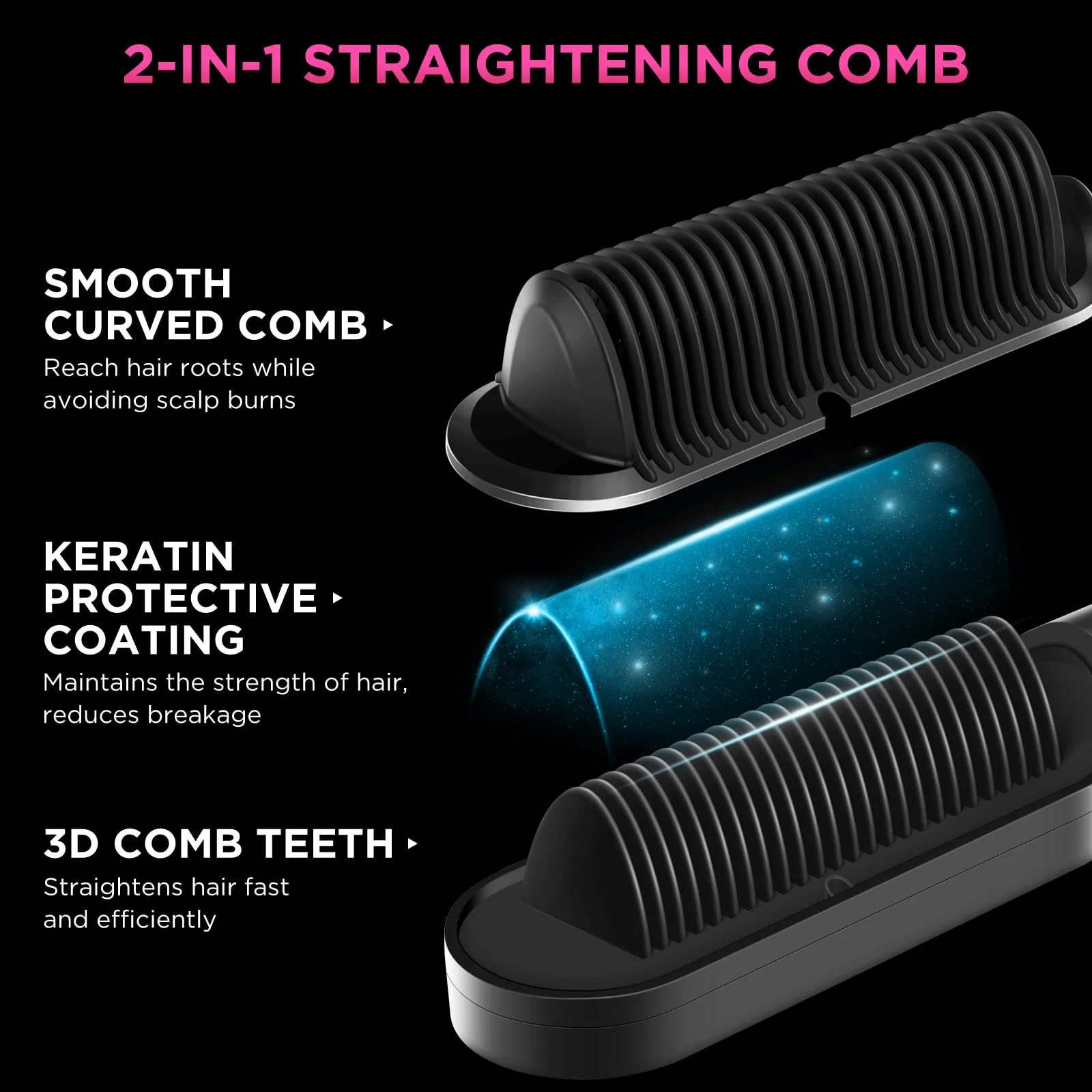 Ионная щетка-выпрямитель PARWIN PRO BEAUTY LED-дисплей, нагрев 20 секунд, 4 настройки температуры, фото №2 Ионная щетка-выпрямитель PARWIN PRO BEAUTY LED-дисплей, нагрев 20 секунд, 4 настройки температуры, фото №2