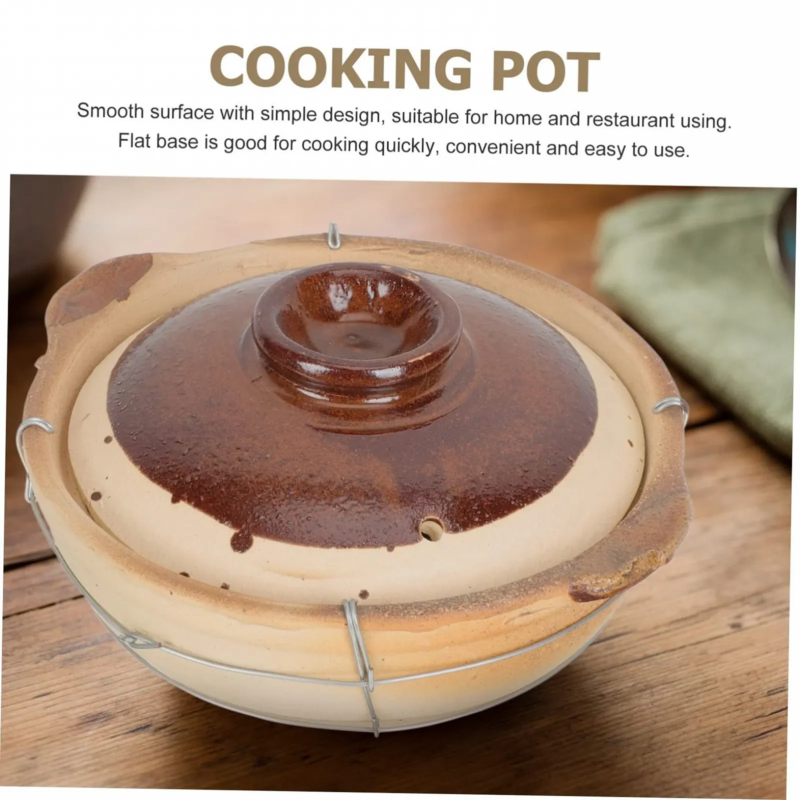 Каструля глиняна ABOOFAN з ручкою для тушкування, фото №9