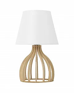 Настільна лампа Beliani Agueda Wooden White - Фото 1