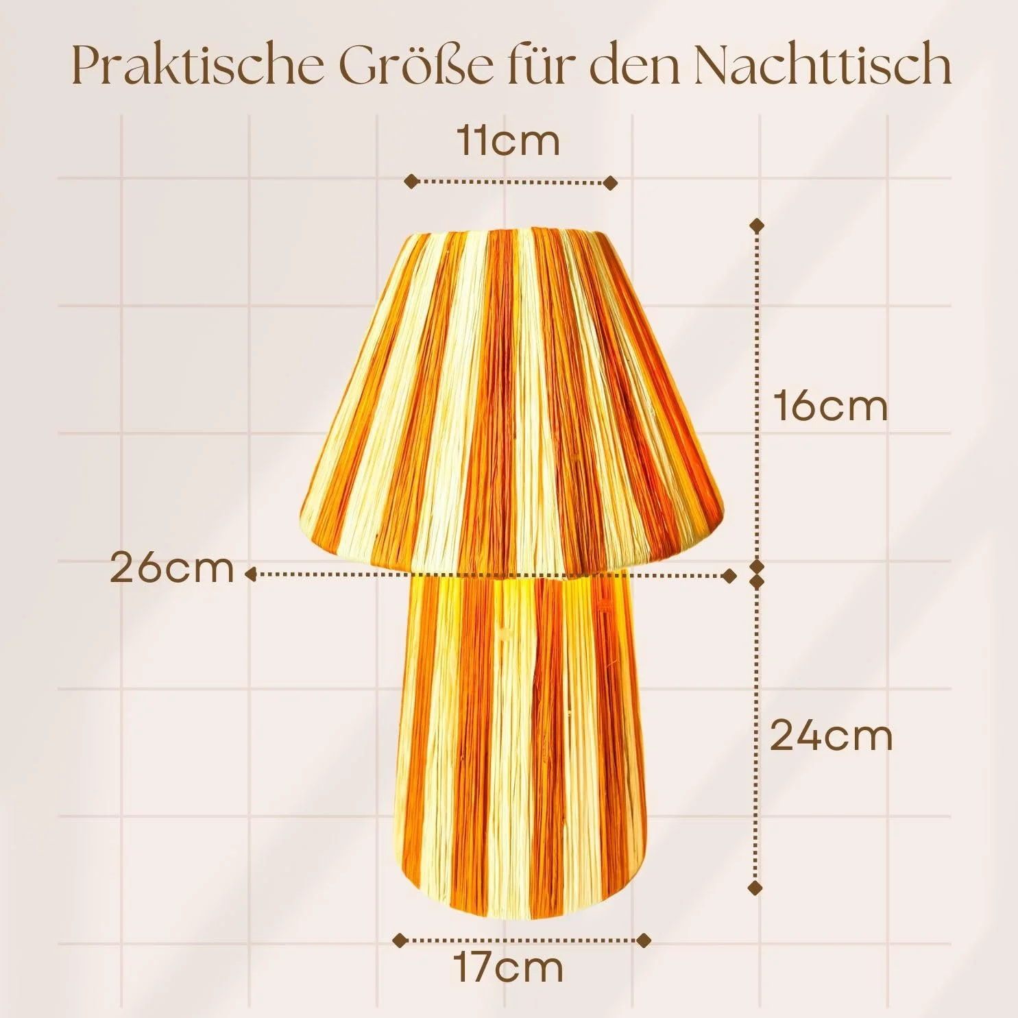 Настільна лампа Marrakech Morjan Набір 2 шт 40 см Рафія Бежево-помаранчева E27, фото №3