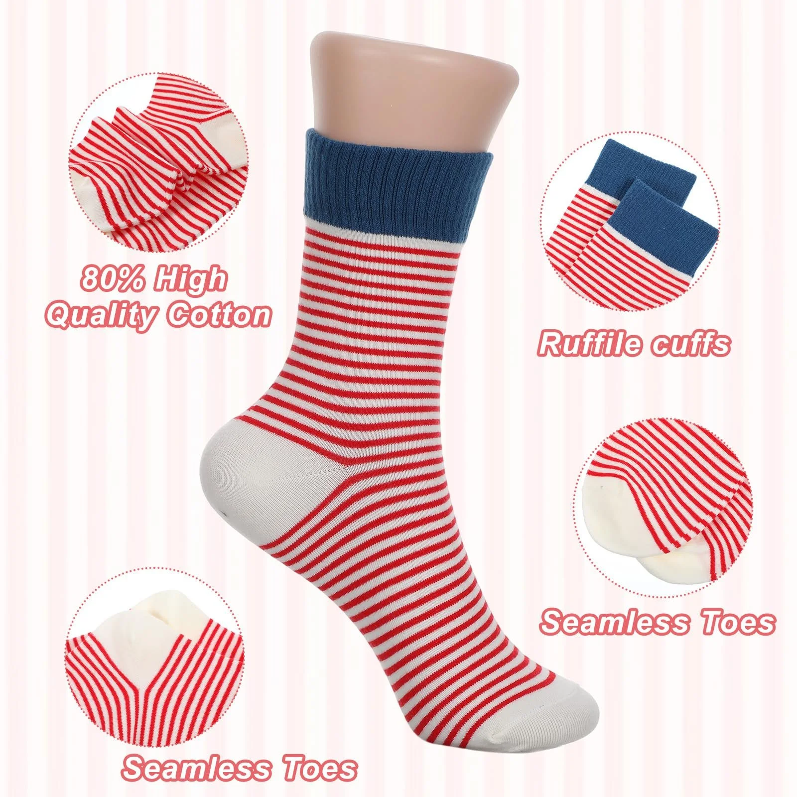 Шкарпетки Ouligay, 4 пари, бавовняні, фото №6 Шкарпетки Ouligay, 4 пари, бавовняні, фото №6