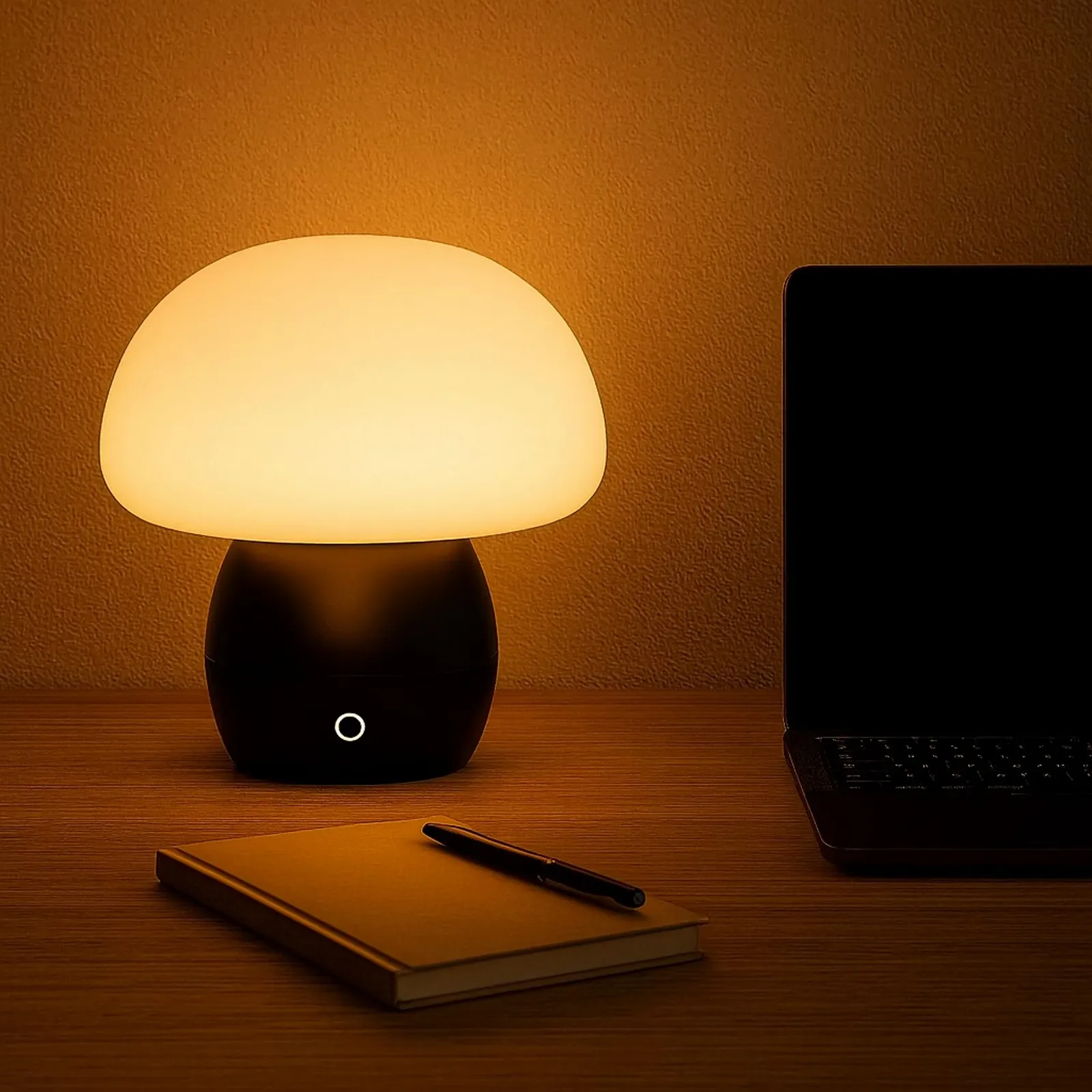 Настольная лампа LED Lightbox Mushroom 230 лм 2700 К 22 см USB Черная, фото №3