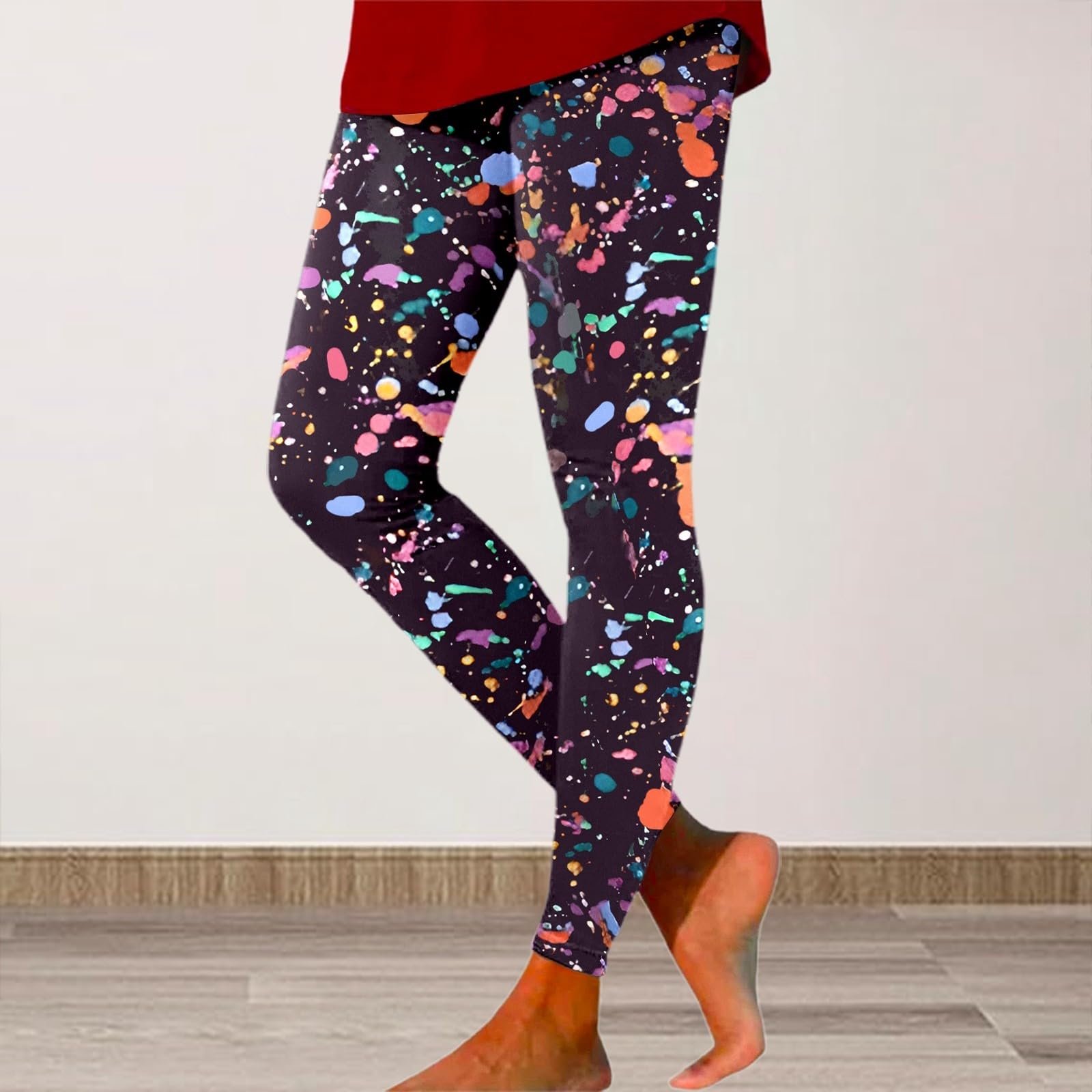 Леггинсы pxjsdwe 80s Женские Цветные Зимние Длинные Спортивные Леггинсы Running Trousers Opaque Stretch Yoga Trousers Цветные С Принтом С Высокой Талией Carnival Costume Tights Gym Party Fancy Dress Costumes, фото №2