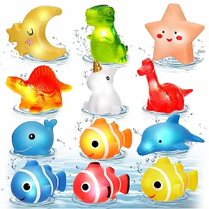 Игрушка для ванны Светодиодное Животное, Набор 12 штук - Фото 1
