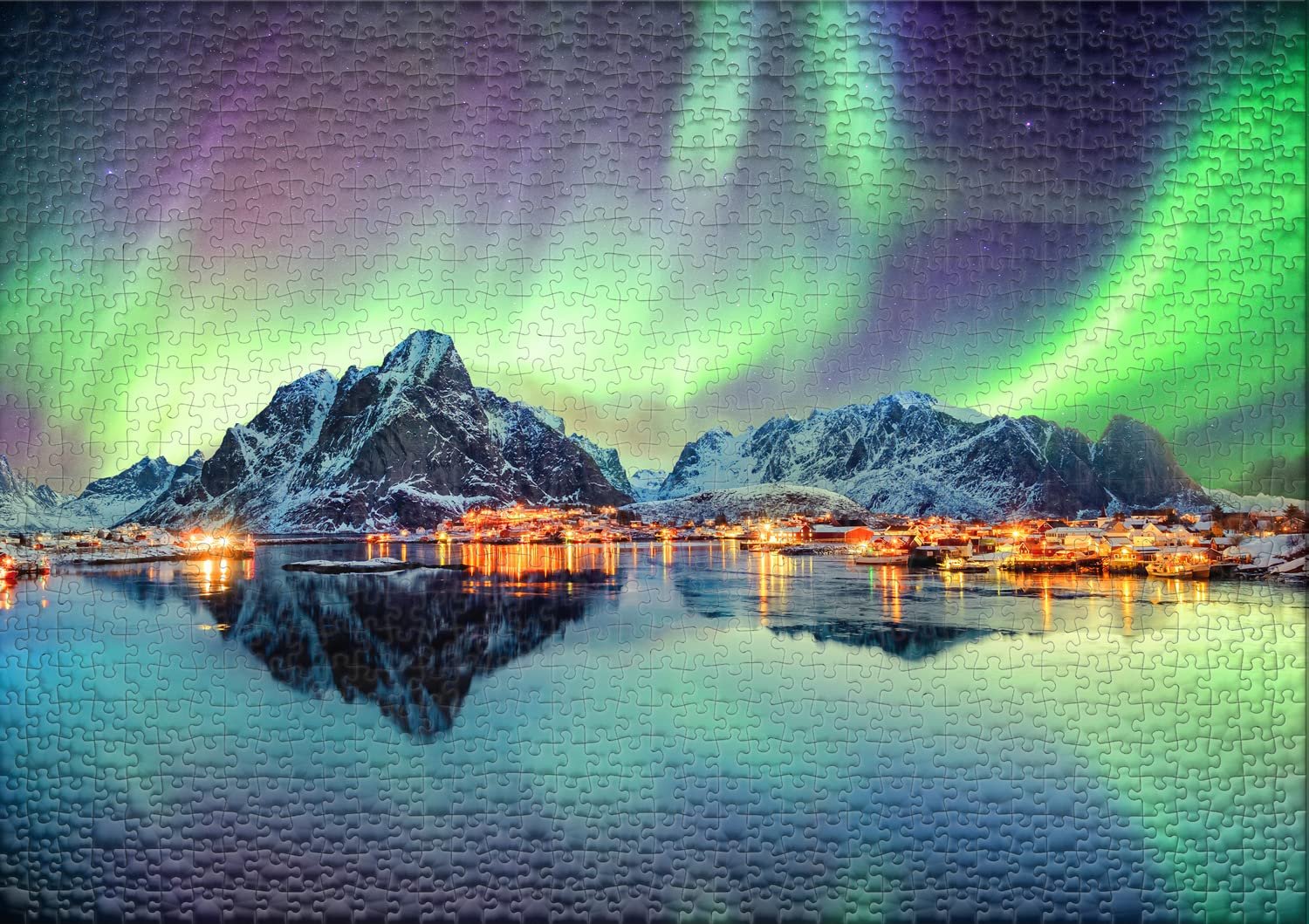 Пазл Ulmer Puzzleschmiede Light Dance of the North 2000 деталей Мотив северного сияния в ночном небе над рыбацкими деревнями на Лофотенах, Норвегия, фото №2 Пазл Ulmer Puzzleschmiede Light Dance of the North 2000 деталей Мотив северного сияния в ночном небе над рыбацкими деревнями на Лофотенах, Норвегия, фото №2