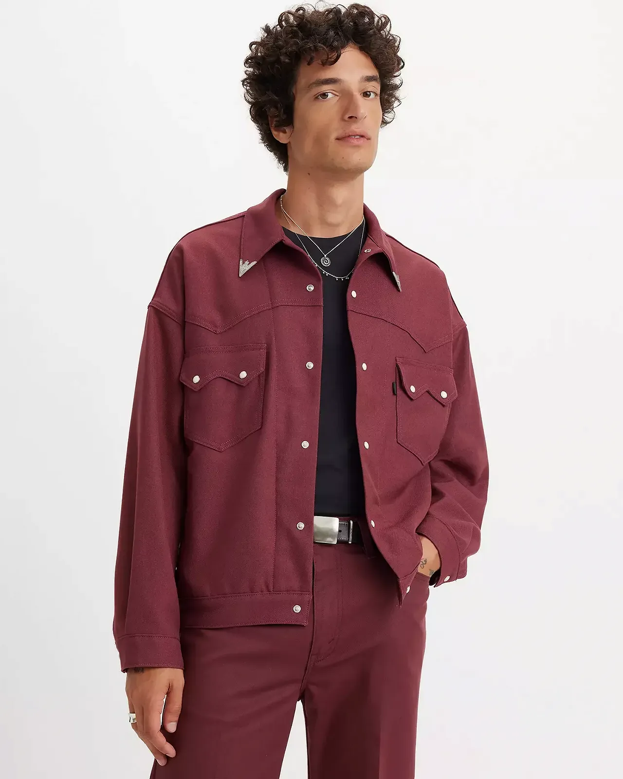 Мужская куртка Levis - Western Trucker C Red Mahogany - L, фото №4