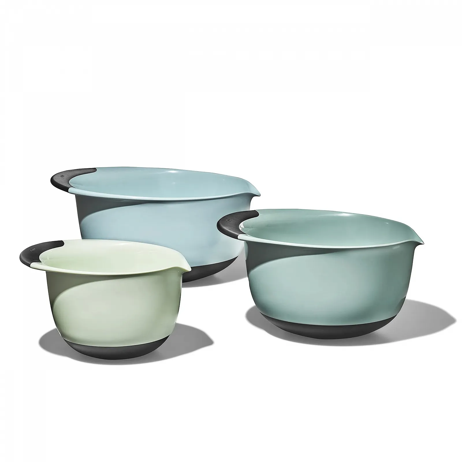 Набір пластикових мисок для змішування OXO Good Grips 3 предмети Cadet Blue Tower Gray Jade, фото №1 Набір пластикових мисок для змішування OXO Good Grips 3 предмети Cadet Blue Tower Gray Jade, фото №1