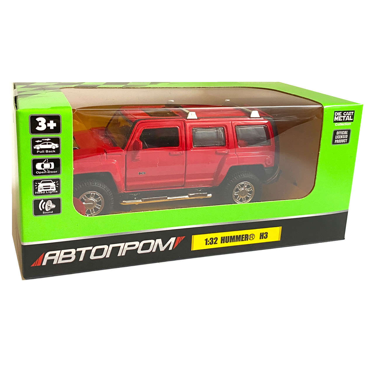 Машинка металлическая детская Hummer H3 Автопром Хаммер красный свет звук откр двери баг 15*6*6 см, фото №7