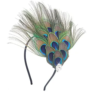 Обруч на голову з пір'ям павича Zoestar 1920-х років - Фото 1