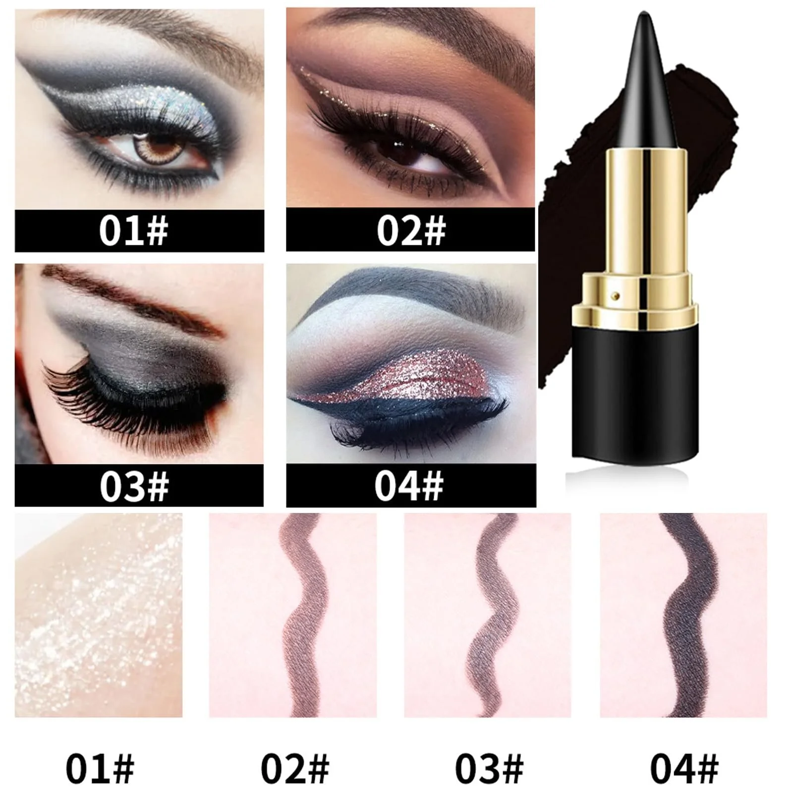 Карандаш Ayky Gel Eyeliner Чёрный (4Mix), фото №6