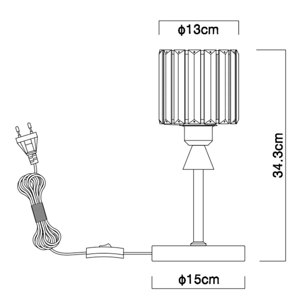Настольная лампа GLOBO LIGHTING Металлическая Акриловые кристаллы 1x E27 Высота 34,3 см Черная, фото №8