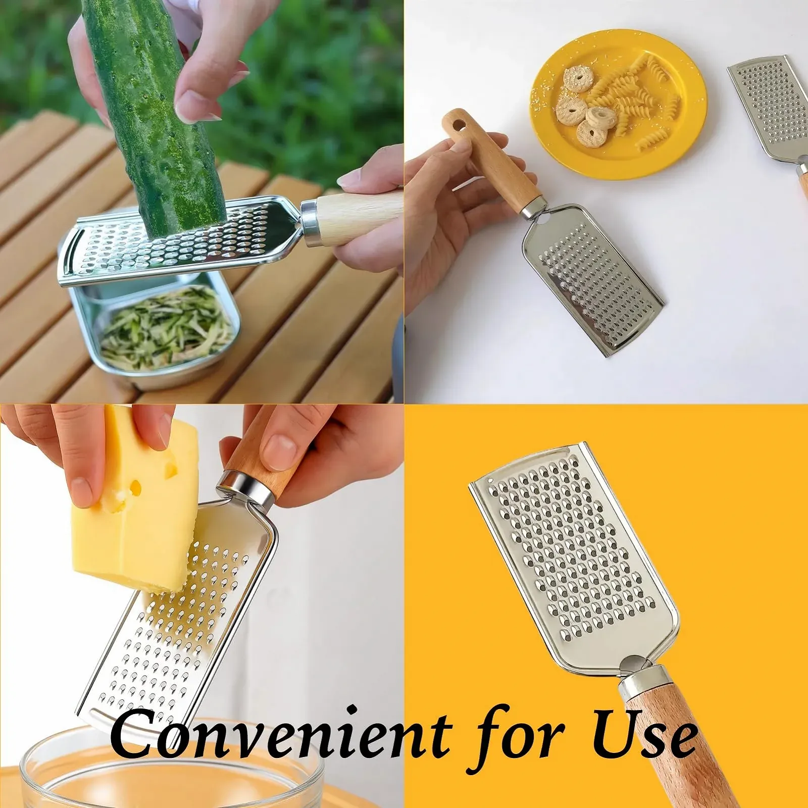 Терка Zester з нержавіючої сталі з ручкою з бука, фото №6