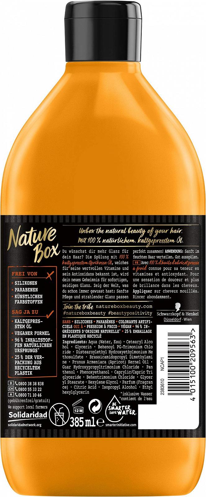 Кондиционер Nature Box Apricot Oil набор 3 x 385 мл, фото №3