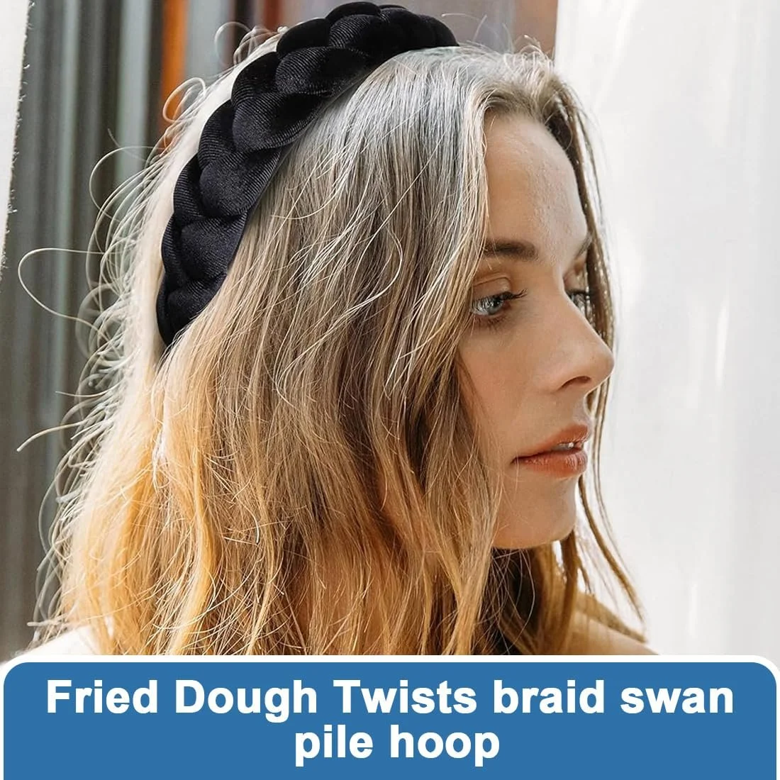 Обруч для волос бархатный, золотой бархат, фото №5