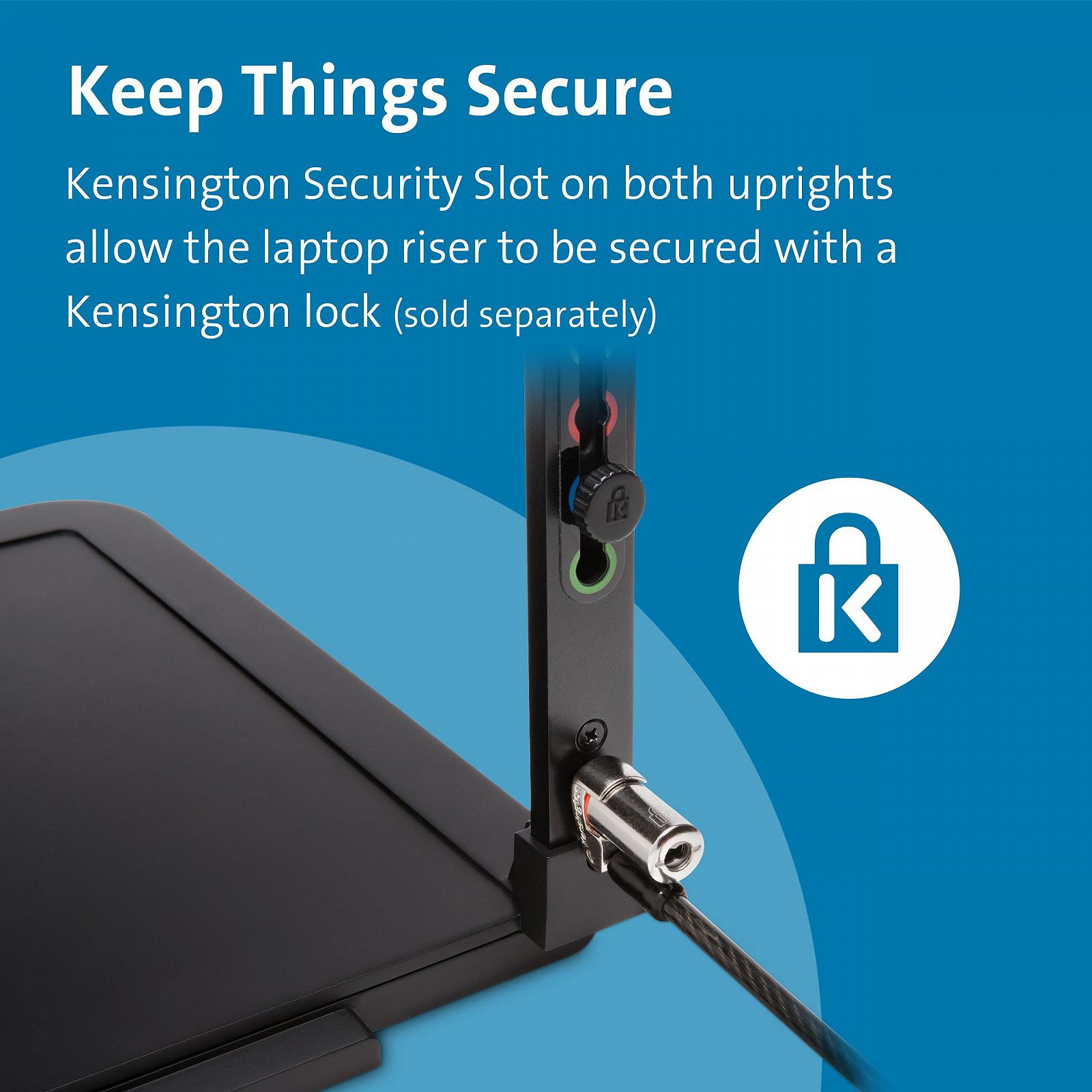 Підставка для ноутбука Kensington Riser - ергономічна для ноутбука (до 15.6") з протиковзким дизайном, слотом безпеки та системою SmartFit (K52783WW), фото №5